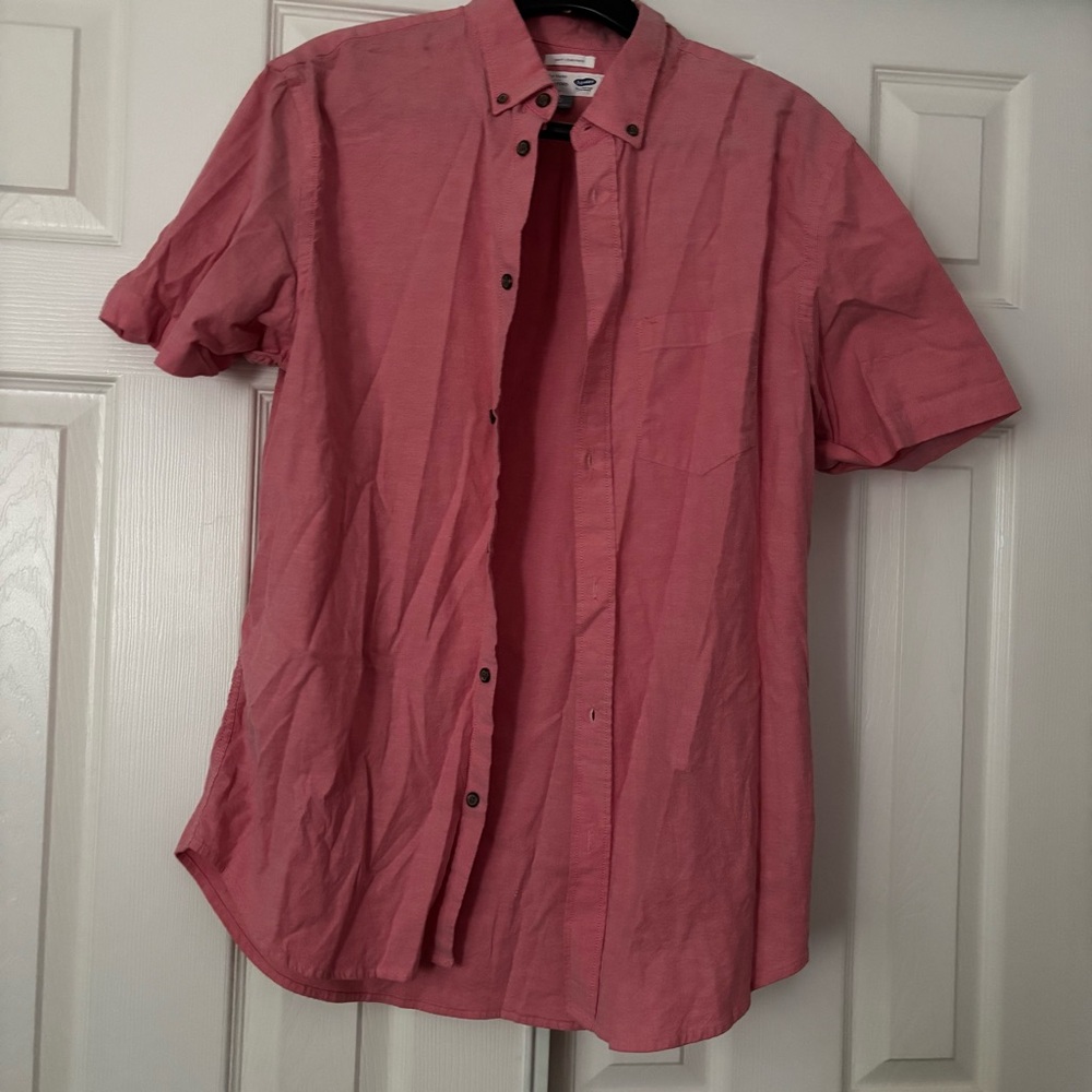 Old Navy Men's Casual Pink Button Down Shirt
